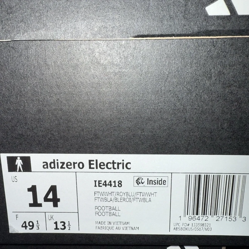 Adidas Adizero Electric Size 14 Mens White Blue Football Cleats‎ IE4418 New